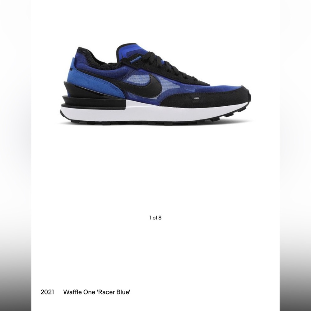 Nike 2021 Waffle One Racer Blue Youth Running Sneakers Sz 6Y dc0481-400